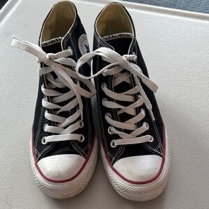 Chuck Taylor Converse Black and White High-Tops hidden wedge heel women’s 7